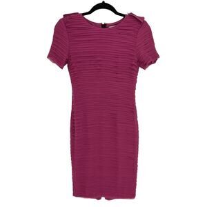 Burberry Pink 100% Silk Short Sleeve Ruffle Dress Size 6